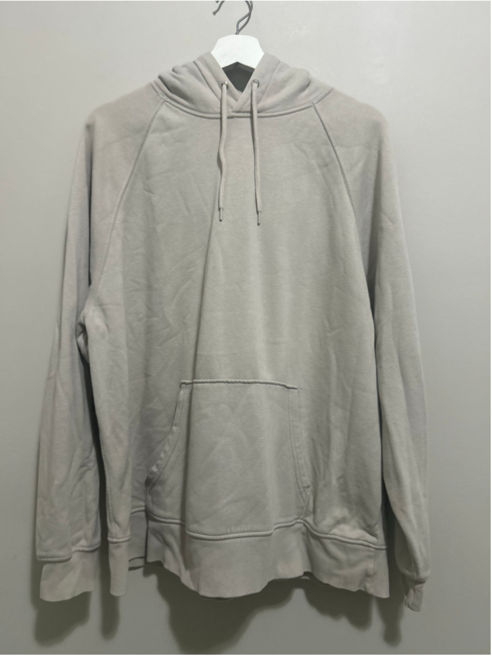 Women's Basic Beige Pullover Hoodie Size L